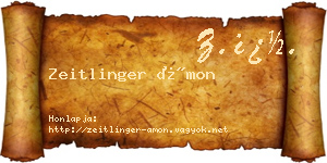 Zeitlinger Ámon névjegykártya